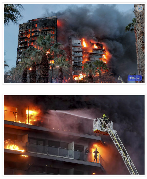 Incendio en Campanar, Valencia:  Accidente, temeridad o defecto de control público y privado